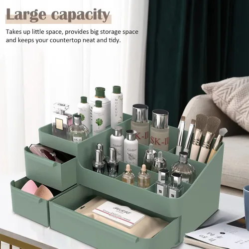 Miniatura 3 de CHANCETSUI Organizador de maquillaje, juego organizador de cajones apilables, bandejas organizadoras de escritorio de baño y encimera de tocador