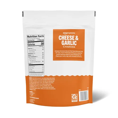 Miniatura 2 de Amazon Grocery, Crutones de queso y ajo, 5 onzas