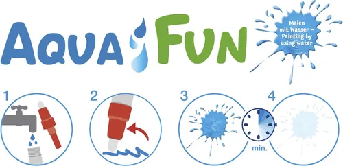 Miniatura 6 de Eberhard Faber 524130 - Aqua Fun - Alfombrilla para jugar con agua, aprox. 12.6 x 12.6 in con 2 motivos para colorear y pintar superficie libre