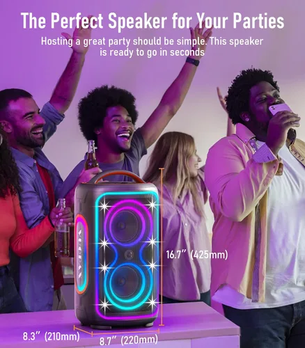 Miniatura 6 de Altavoz Bluetooth portátil, pico de 240 W, potente sonido fuerte, altavoz inalámbrico para fiestas con graves profundos, tiempo de reproducción