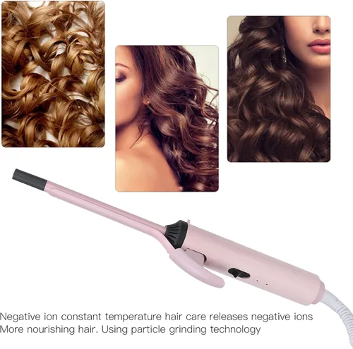 Miniatura 2 de Varita rizadora fina, 0.354 in, pequeña y fina para cabello corto y largo, rizador de pelo de cerámica, rizador de pelo, rizador de cabello fino