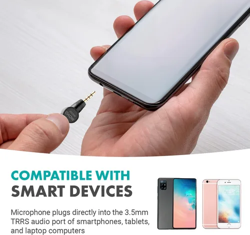 Miniatura 5 de Movo MA5SP - Micrófono de escopeta TRRS de 0.138 in para dispositivos iPhone o Android, micrófono omnidireccional para teléfono con rotación