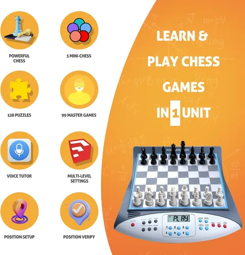 Miniatura 2 de Talking Chess Master - Juego de ajedrez electrónico con clasificación ELO de 2000, ideal para entrenamiento de estrategia cerebral, juego