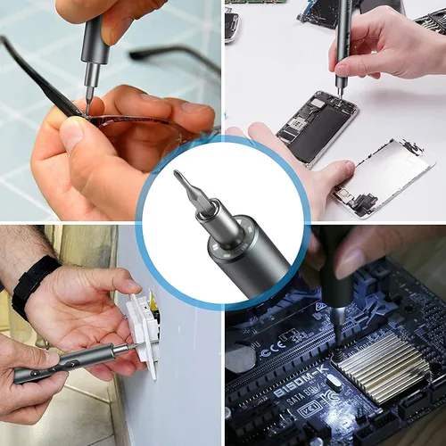 Miniatura 7 de AMIR - Desarmador eléctrico, juego de destornilladores de precisión mini de 28 en 1 inalámbrico con 24 puntas, kit de herramienta de reparación