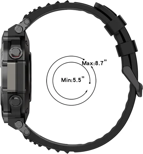 Miniatura 6 de Correas de reloj compatibles con Amazfit T-Rex Ultra Smart Watch Band de silicona suave de repuesto para mujeres y hombres Negro