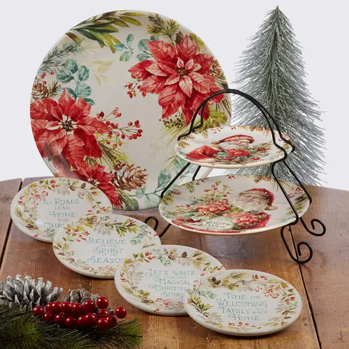 Miniatura 7 de Certified International Christmas Story - Juego de 4 platos de ensalada y postre de 9 pulgadas, multicolor, medianos