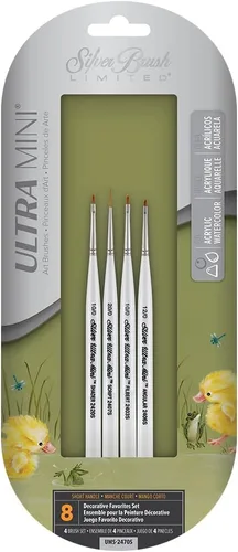 Miniatura 12 de Silver Brush Limited UMS-2412S Ultra Mini Explorer - Juego variado de pinceles para acuarela, gouache, tintas, tintas, acrílicos y pinturas de Set