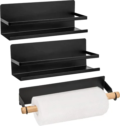 Estante magnético para especias, soporte magnético para toallas de papel para refrigerador, refrigerador, organizador para cocina, apartamento, sin