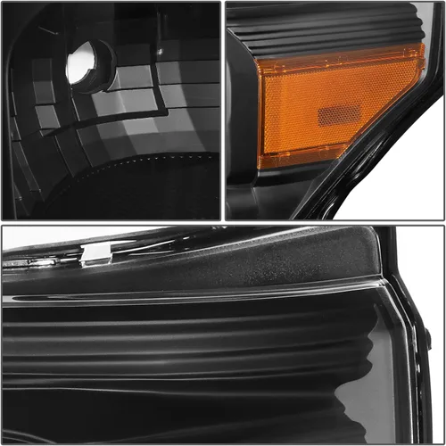 Miniatura 4 de DNA MOTORING Conjunto de faros delanteros compatible con 11-16 F-250 / F-350 / F-450 / F-550 Super Duty, ámbar negro, HL-OH-FSU13-BK-AM