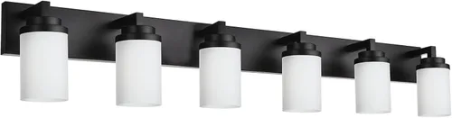 Miniatura 9 de TODOLUZ Lámpara de baño de 3 luces con pantallas de vidrio blanco ópalo, iluminación moderna de baño sobre espejo de níquel cepillado para cocina