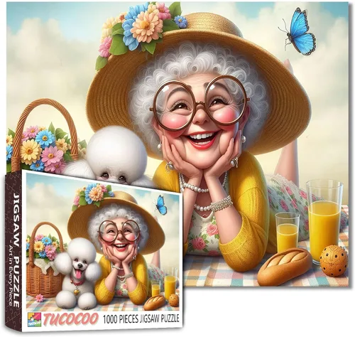 Miniatura 8 de Rompecabezas de 1000 piezas para adultos, rompecabezas de moda para anciana, rompecabezas para mujeres, divertido viaje de 1000 piezas, rompecabezas