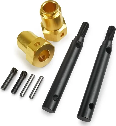 MORLORDY Juego de adaptadores hexagonales de latón con eje de transmisión de portal RC de 0.571 in para actualizaciones TRX4 a escala 1/10