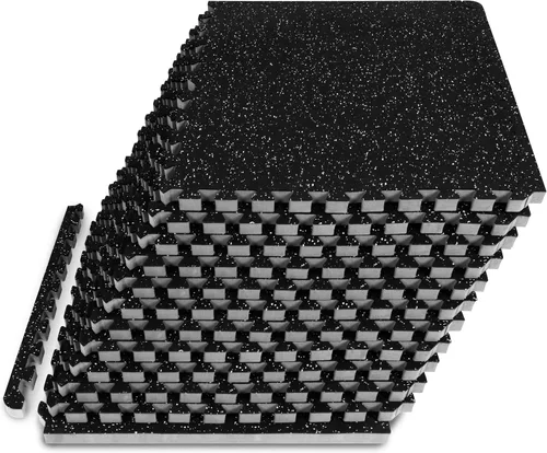 Miniatura 9 de ProsourceFit Alfombra de Ejercicio tipo Rompecabezas con Superficie de Goma de 3/4 pulgadas, 48 PIES², 12 Baldosas, Baldosas Entrelazadas de Espuma