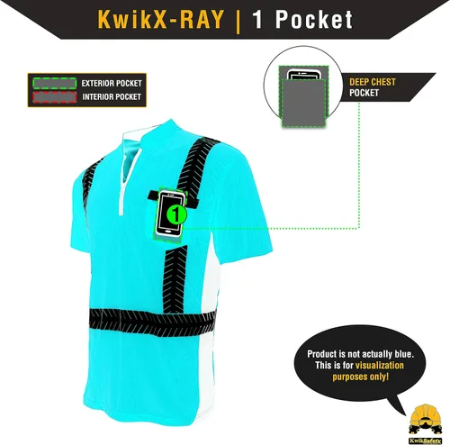 Miniatura 7 de KwikSafety - Camisas de seguridad de manga corta premium [collares de lujo] Clase 2 Hi Vis Camisas para hombres ANSI OSHA Camisas de alta visibilidad