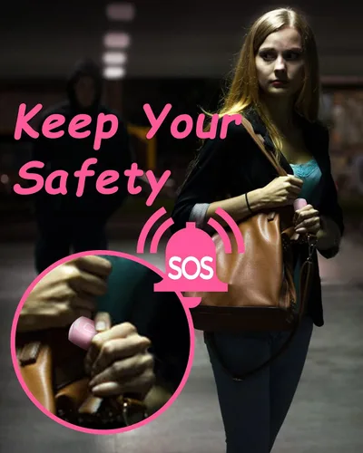 Miniatura 5 de Alarma personal recargable para mujeres, paquete de 2 llaveros de seguridad, sirena de 130 dB y luz estroboscópica, para estudiantes, corredores