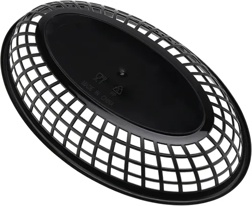 Miniatura 6 de Paquete de 40 cestas de plástico negro de 8.9 x 5.7 x 1.6 pulgadas, cestas para servir restaurantes, bandeja ovalada de comida rápida para picnic