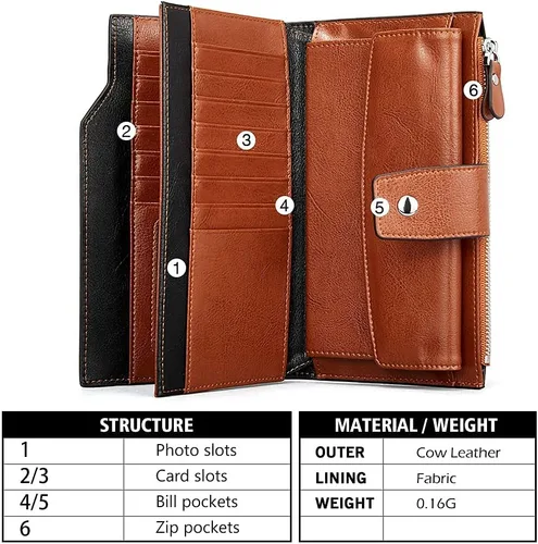 Miniatura 7 de BOSTANTEN Maletín de cuero para mujer de 15.6 pulgadas, bolso de hombro para laptop, oficina, trabajo, bolsos cruzados y carteras de cuero