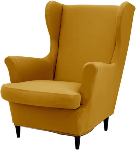 Miniatura 16 de Fundas para silla Wingback, 2 piezas, fundas elásticas para sillón de ala de color sólido con parte inferior elástica, protector de muebles