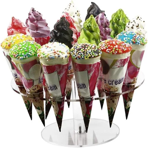 Miniatura 6 de Platos para Helado/Soporte de Helado Acrílico (6 agujeros en forma de flor)