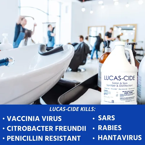 Miniatura 3 de LUCAS-CIDE Desinfectante de salón y spa, desinfectante multiusos para superficies, grado hospitalario, solución de suministros de limpieza Azul
