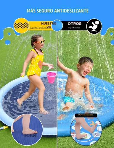 Miniatura 2 de VISTOP - Alfombrilla antideslizante con aspersión, para niños y perros, divertida, para jugar en el patio trasero y piscina, para bebés, niñas, Azul