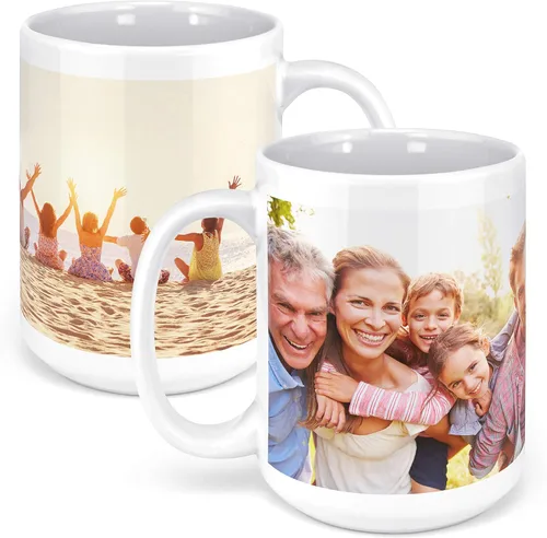 Miniatura 16 de Taza de café con foto personalizada, 11 onzas, color negro, con imagen envolvente, texto, taza de cerámica personalizada con imagen, taza