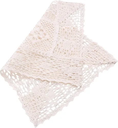 Abaodam Mantel de encaje decorativo vintage, mantel bohemio, rústico, posavasos de vidrio para bebidas, mantel de encaje, postre de algodón, 1 pieza