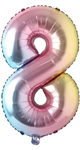 Miniatura 4 de Globos de números de 32 pulgadas, globo de aluminio, bola de dígitos degradados de arco iris, decoración de fiesta de cumpleaños, suministros