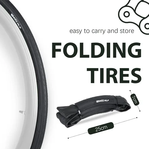 Miniatura 3 de BWSHLF 700x23/25/28/35c Road Bike Tire, Folding Bead Replacement Cycling Bicycle Tires Black Durable 2 Pack