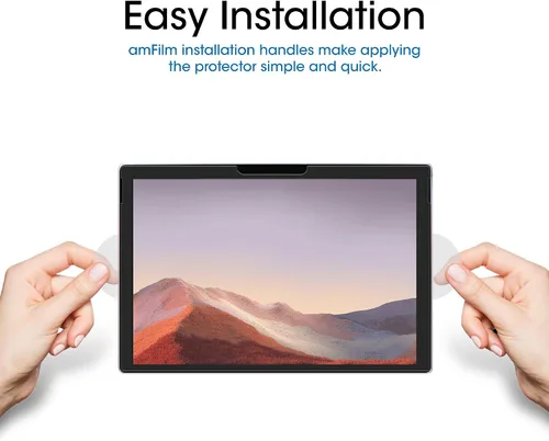 Miniatura 3 de amFilm Paquete de 2 protectores de pantalla de vidrio templado para Microsoft Surface Pro 7, 6, 5, 4 (12.3 pulgadas)