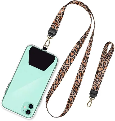 Miniatura 11 de SHANSHUI Cordón para teléfono, correa para el cuello y correa para la muñeca, soporte universal para funda de teléfono, anclaje para todos los Negro