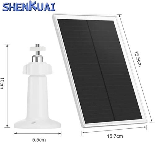 Miniatura 7 de Paquete de 2 paneles solares para cámara de seguridad con anillo, cargador de panel solar USB de 5 V de alta calidad IP65 impermeable, compatible