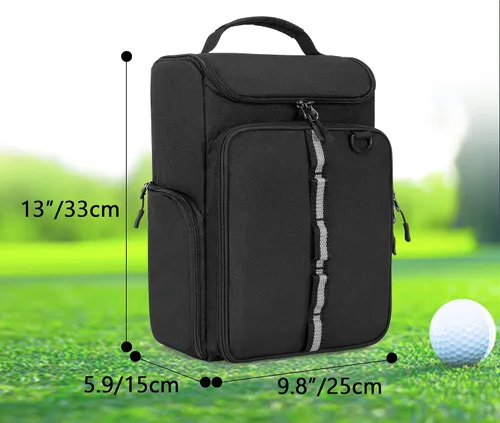 Miniatura 6 de GOBUROS Bolsa para zapatos de golf con capacidad para un par de zapatos de hombre de EE. UU. 14, portador de zapatos de golf con soportes