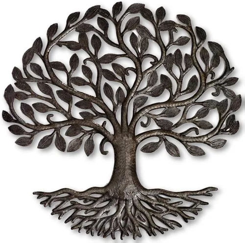 it's cactus - metal art haiti Decoración del hogar Árbol de la vida con raíces, placas para colgar en la pared para interiores y exteriores,