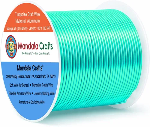 Miniatura 315 de Mandala Crafts - Alambre de aluminio anodizado de 8 calibre para hacer joyas - 9.75 m de alambre flexible negro colorido - Flexible para bonsái