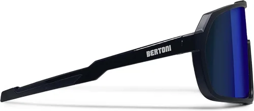 Miniatura 3 de Bertoni Deportes Ciclismo MTB Gafas De Sol Hombres Mujeres Antivaho Lente Óptica RX Portador Acc. - GEMINI NUEVO Negro mate/negro brillante - Lente