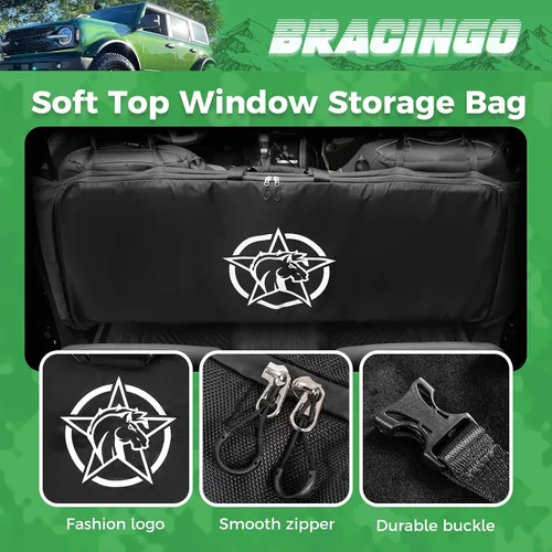 Miniatura 3 de Bolsa de almacenamiento de ventana superior suave para Ford Bronco de 4 puertas con techo suave 2021-2025, bolsa de protección de almacenamiento
