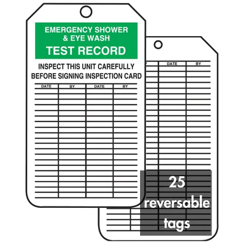 Miniatura 7 de Accuform MGT207PTP - Etiqueta de registro de inspección, leyenda "Registro de prueba de ducha y lavado de ojos", 5.75 pulgadas de largo x 3.25