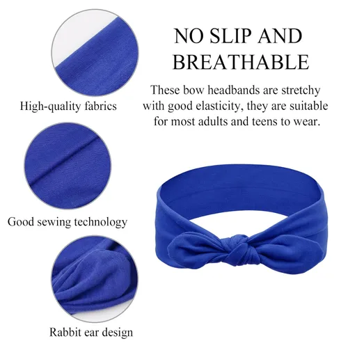 Miniatura 3 de Huachi - 12 unidades de diademas con lazo para mujer, pañuelos para la cabeza, bandas para el cabello anudadas, orejas de conejo, turbantes
