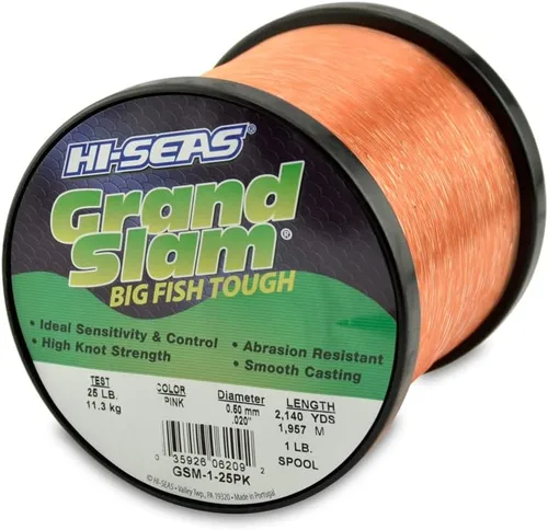 Miniatura 41 de Sedal de Pesca de Monofilamento HI-SEAS Grand Slam - Fuerte y Resistente a la Abrasión en Transparente, Rosa, Verde, Azul Ahumado, Amarillo