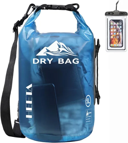 HEETA Bolsa Seca Impermeable para Mujeres y Hombres, 5L/10L/20L/30L/40L Tapa Enrollable Bolsa de Almacenamiento Seca Ligera Mochila con Funda para