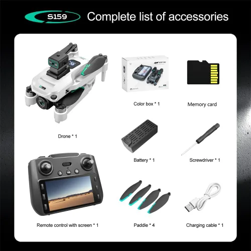 Miniatura 9 de Drone GPS con cámara EIS 8K UHD para adultos, 5G WiFi FPV RC Quadcopter con motores sin escobillas, posicionamiento de flujo óptico, evitación