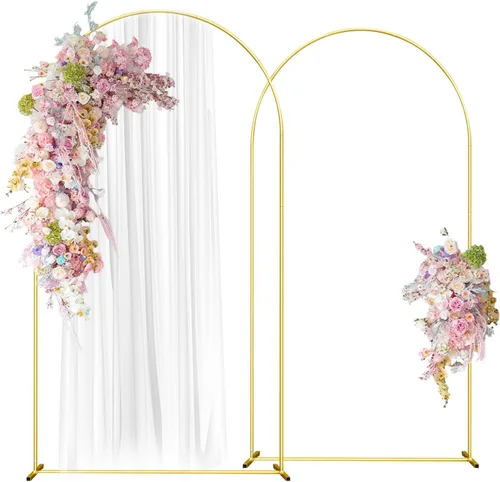 Miniatura 10 de Soporte de Telón de Fondo de Arco de Boda SPRITE DISPLAY 7.2FT Soporte de Telón de Fondo de Arco de Globo Dorado Marco de Arco Cuadrado
