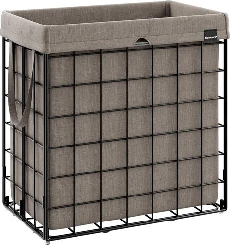 Miniatura 9 de SONGMICS Cesta para la ropa sucia, 23.8 galones (90 litros) Cesta de ropa, Cesta para ropa plegable, Forro extraíble y lavable, Marco de alambre