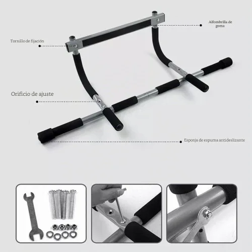 Miniatura 2 de Upgrade Pull Up Bar for Doorway - Max Capacity 330 lbs, Portable Upper Body Workout Bar for Strength Training