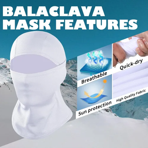 Miniatura 2 de Achiou - Pasamontañas, máscara facial, para hombres o mujeres, máscara de cara completa con capucha, para nieve, motocicleta, correr, clima frío
