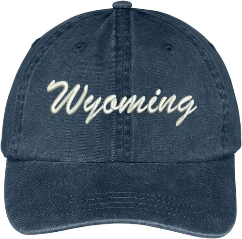 Miniatura 3 de Trendy Apparel Shop Gorra de algodón ajustable de perfil bajo bordado del estado de Wyoming