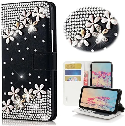 Miniatura 4 de Bling Wallet - Funda para teléfono compatible con OnePlus Nord N30 5G, elegante, hecha a mano en 3D con diseño de mariposas y flores, diseño floral
