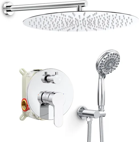 Miniatura 19 de SR SUN RISE Grifo de ducha – Sistema de cabezal de ducha multifuncional de alta presión de 8 pulgadas con accesorios de cabezal de ducha de mano