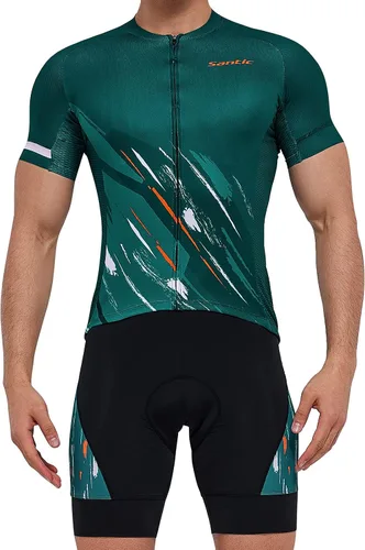 Miniatura 5 de Santic Men's Cycling Jersey Set Bib Shorts 4D Padded Short Sleeve Outfits Set Quick-dry
